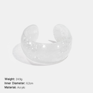 Bracelet Manchette En Acrylique À Carreaux Pour Femme, Série Simple, 1 Pièce h5 Image2