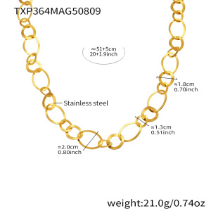 Ensembles De Bijoux Pour Femmes En Acier Inoxydable De Forme Ovale Irrégulière, Étanches Et De Couleur Dorée h5 