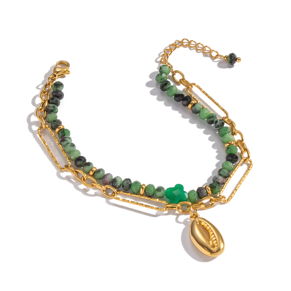 Bracelet En Acier Inoxydable Étanche Avec Perles De Pierre Naturelle (1 Pièce) Image5