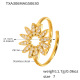 TXA306 - Bague en or tournesol avec zircon blanc 5A - Taille 7 Image5