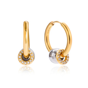 1 Paire De Boucles D'Oreilles Créoles Classiques Pour Femmes, En Acier Inoxydable Étanche, Couleurs Or Et Argent. h5