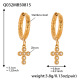 Boucles d'oreilles croix dorée en zircon Image9