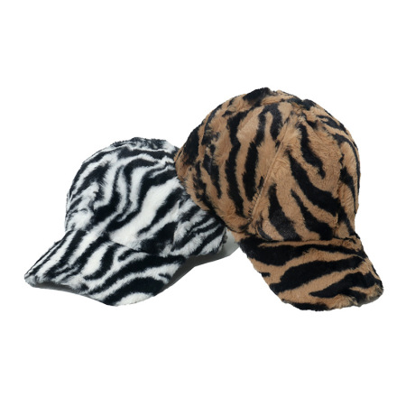 1 chapeau en peluche pour femme à imprimé animal rétro