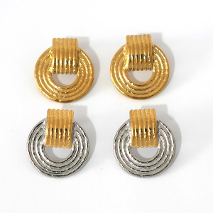 1 Paire De Boucles D'Oreilles Puces Élégantes, Rondes, Multicolores, En Acier Inoxydable Étanche Pour Femme h5 Image4