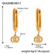 Boucles d'oreilles en U avec double anneau en zircon doré Image4