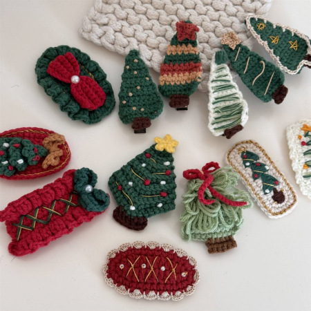 1 pince à cheveux en tissu de Noël pour femme, série romantique 2
