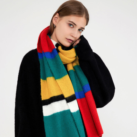 Écharpe d'hiver classique en fibres synthétiques de couleurs mélangées pour femme, 1 pièce