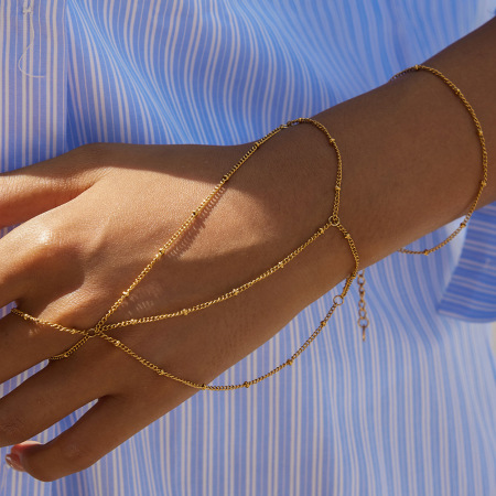 Bracelet minimaliste Daily Lines pour femme, en acier inoxydable étanche, couleur or (1 pièce).