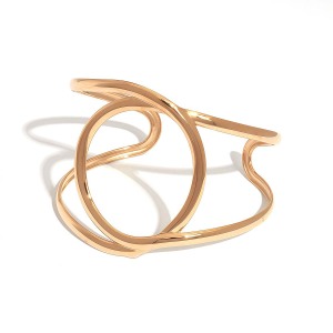 Bracelet Manchette Pour Femme, En Acier Inoxydable, Étanche, De Forme Irrégulière Et Naturelle (1 Pièce). h5
