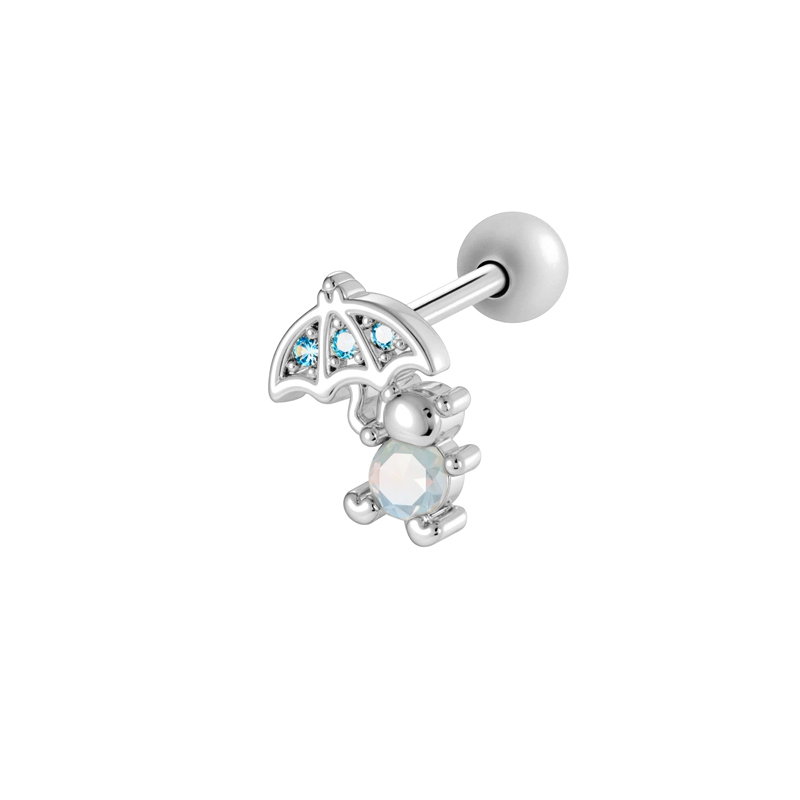 Boucle D'Oreille Piercing Papillon En Cuivre Doré Et Zircon