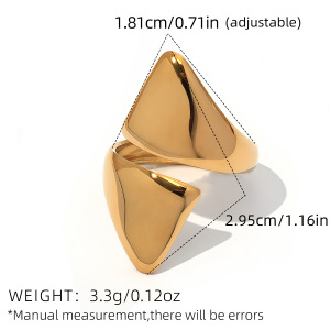 Bague Femme Tendance En Acier Inoxydable Étanche, Forme Irrégulière, À Porter Au Quotidien (1 Pièce). h5 