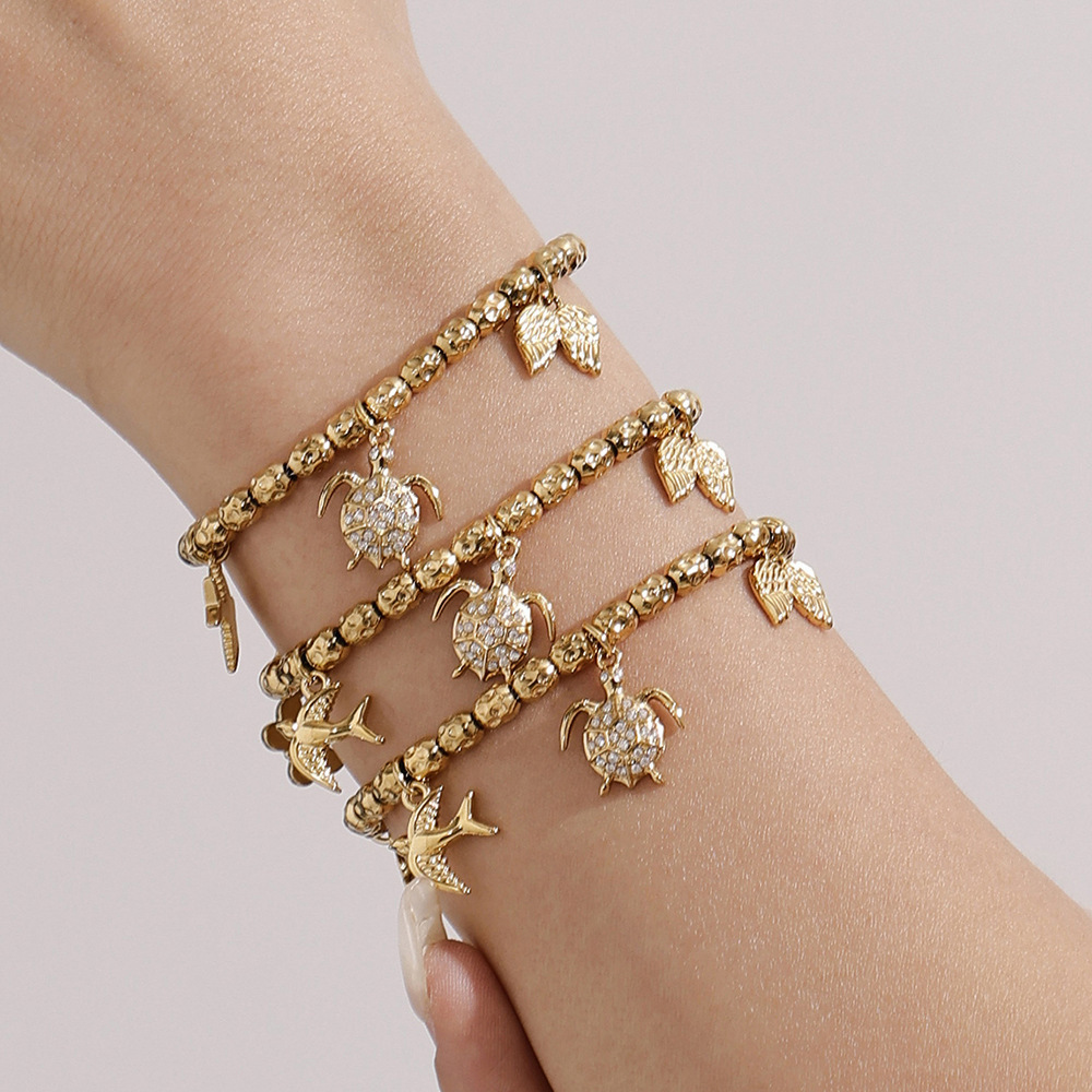 Ensembles De Bijoux De Luxe Pour Femmes, En Acier Inoxydable, Étanches, Couleur Or, Avec Zircon, Motif Animal. Image4