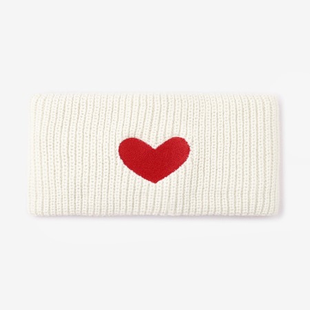 1 élastique à cheveux simple en laine tricotée en forme de cœur pour femme 2