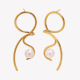 Boucles d'oreilles imitation perles nouées - Or 