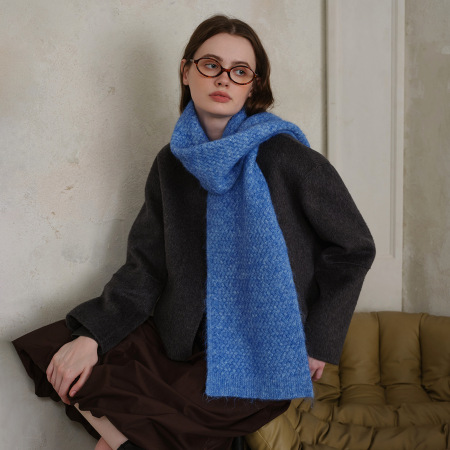 Écharpe d'hiver élégante en polyester à carreaux pour femme, 1 pièce
