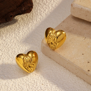 1 Paire De Boucles D'Oreilles Puces En Acier Inoxydable Imperméables En Forme De Cœur, Couleurs Assorties h5 Image4