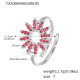 Bague en acier TXA306 avec zircone 5A et tournesol rouge rose - Taille 7 Image9
