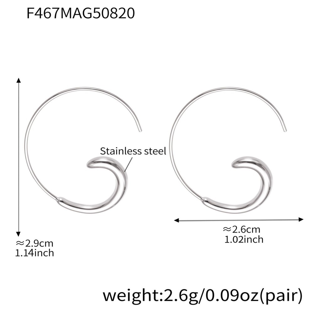 1 Paire De Boucles D'Oreilles Créoles Minimalistes Irrégulières En Acier Inoxydable Étanche Couleur Or Pour Femme 