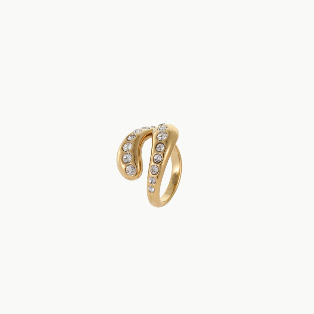 Bague Simple En Acier Inoxydable Imperméable En Forme De Cœur (1 Pièce) h5Image5