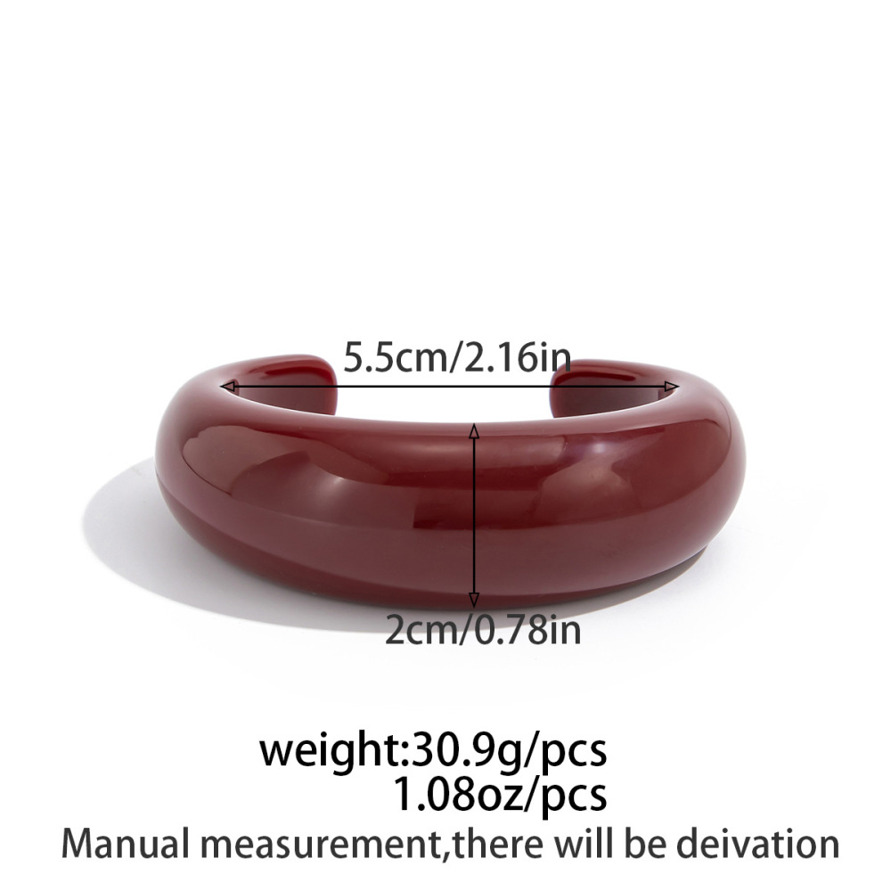 Bracelet Jonc En Résine De Couleur Unie, 1 Pièce Image2
