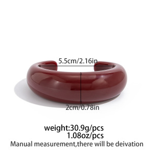 Bracelet Jonc En Résine De Couleur Unie, 1 Pièce h5 Image2