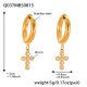 Boucles d'oreilles croix dorée en zircon Image14