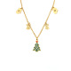Collier DIY Sapin de Noël doré incrusté de zircons 