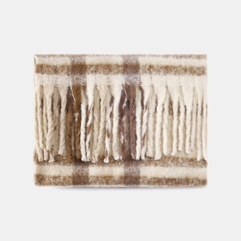 Écharpe D'Hiver Simple En Rayonne À Carreaux Pour Femme, 1 Pièce Image3