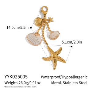 Porte-Clés Oceanic En Acier Inoxydable Couleur Or, 1 Pièce h5