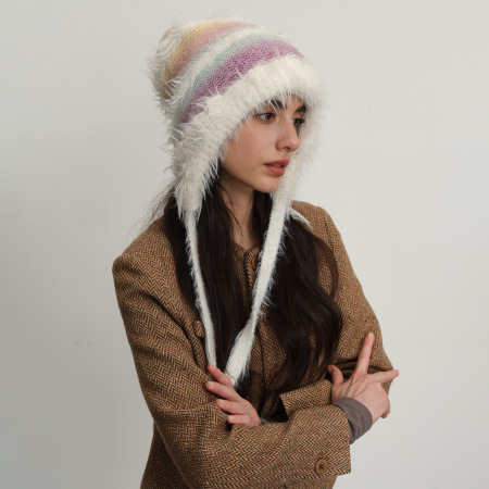 1 chapeau classique en polyester à rayures dégradées pour femme 2