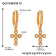 Boucles d'oreilles croix dorée, diamants et zircons Image8