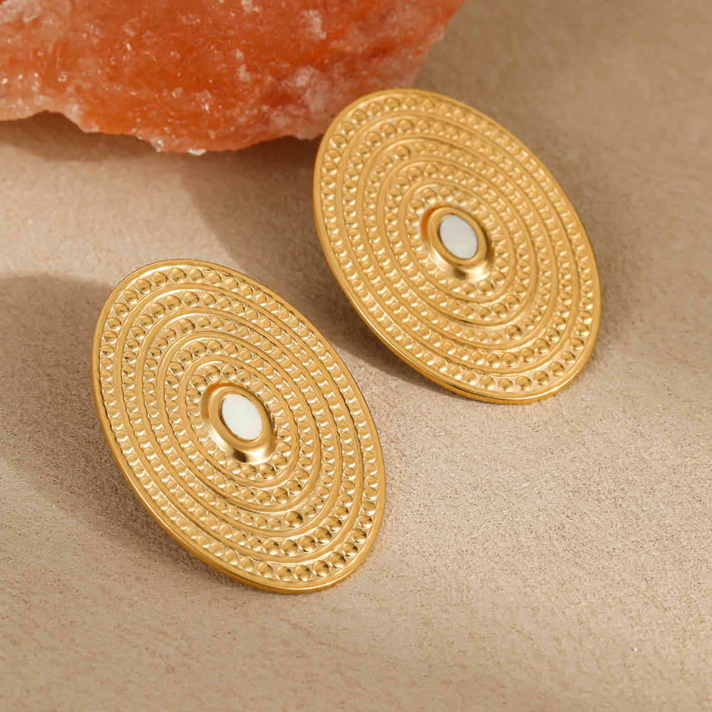 1 Paire De Boucles D'Oreilles Puces Élégantes En Acier Inoxydable Imperméable, Collection Luxe, Fil Fin, Pour Femme. Image3