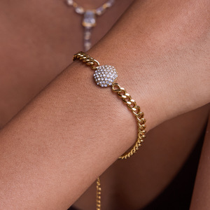 Bracelet À Maillons Pour Femme, En Acier Inoxydable Calaïte, Étanche Et Couleur Or (1 Pièce). h5 Image3
