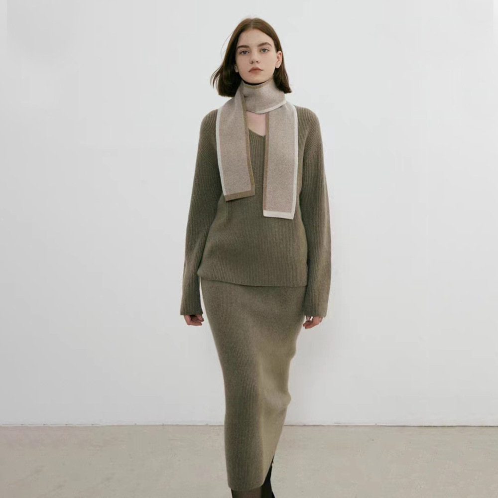 Écharpe D'Hiver Simple En Polyester Patchwork Pour Femme, 1 Pièce Image4