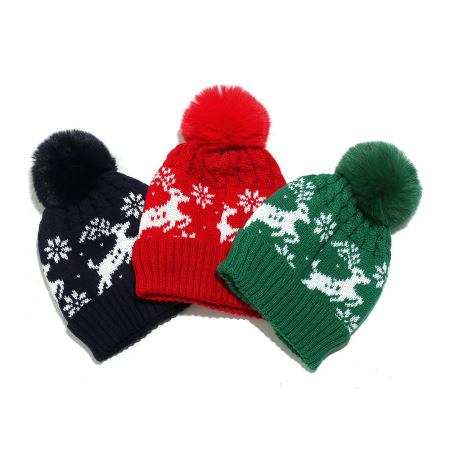 1 ensemble écharpe et bonnet tricotés de Noël 2