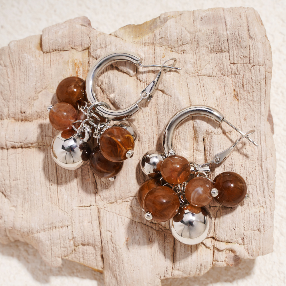 1 Paire De Boucles D'Oreilles En Perles De Résine Image4
