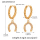 Boucles d'oreilles en zircon doré avec boucle en forme de fer à cheval Image6