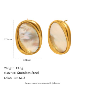 Bague Ovale Rétro En Acier Inoxydable Étanche Couleur Or, 1 Pièce h5 Image2