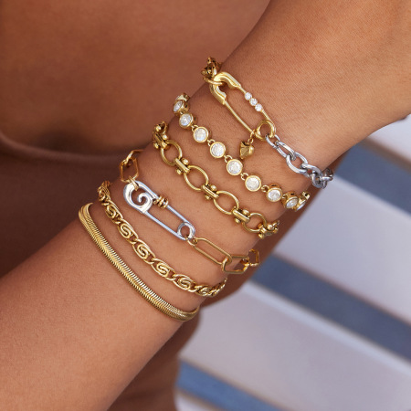 Ensembles de bijoux pour femmes avec trombone romantique en acier inoxydable, étanches et de couleur dorée