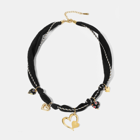 Collier pendentif cœur en acier inoxydable étanche