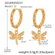 Boucles d'oreilles petites libellules à motif doré Image4