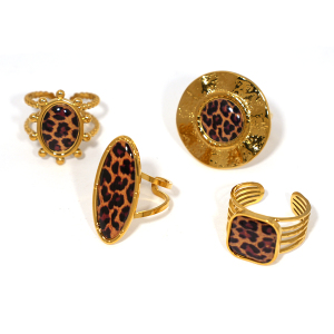 Bague Femme Simple, Forme Irrégulière, Acier Inoxydable, Couleur Or, Étanche h5 Image6