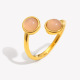 Bague ouverte en agate rose à double extrémité - or Image2