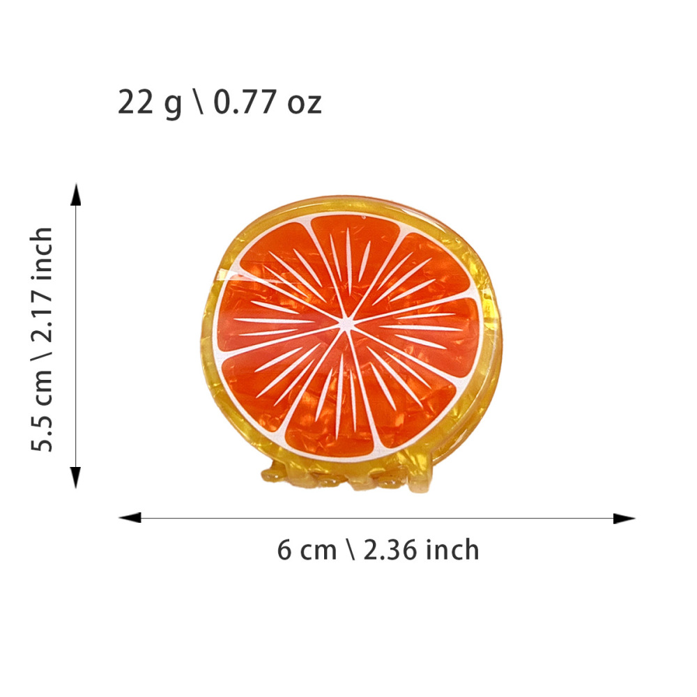 1 Pince À Cheveux Ronde En Pvc Pour Femme, Douce Et Fraîche, En Forme De Citron Image4