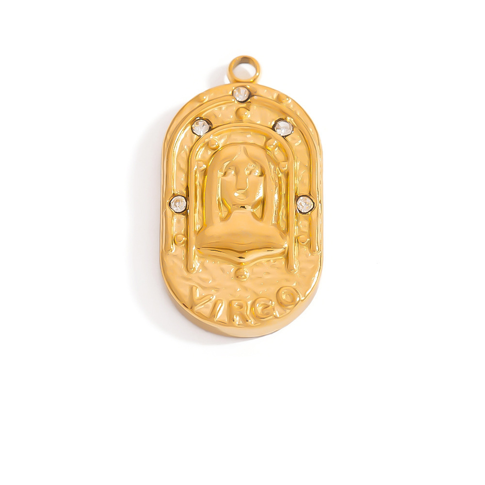 Pendentif Femme Simple Et Classique Avec Élément Constellation, En Acier Inoxydable Étanche, À Personnaliser Soi-Même Image3