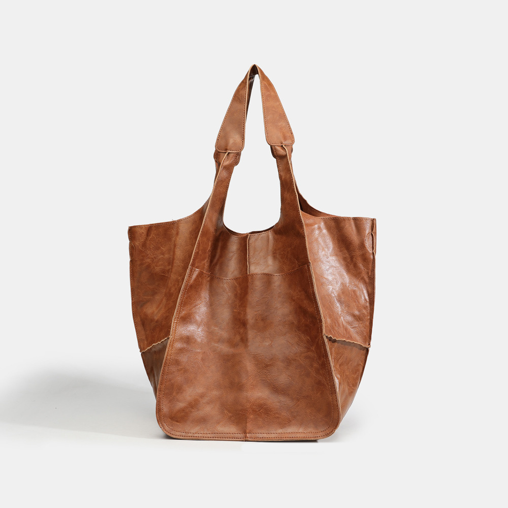 Sac Fourre-Tout Minimaliste Rétro Uni En Pu Pour Femme (1 Pièce)