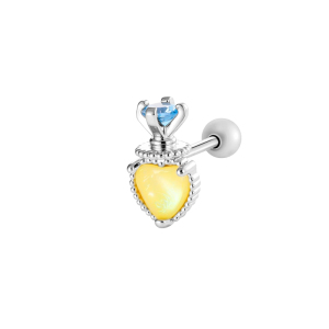 Boucle D'Oreille Piercing En Forme De Cœur En Cuivre Et Zircon h5