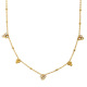 Collier 3 perles de zirconium - Or 
