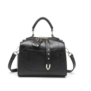 Sac À Main Boston Chic En Pu De Couleur Unie Pour Femme, 1 Pièce h5