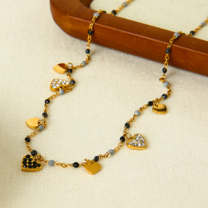 Collier Pendentif Romantique En Acier Inoxydable Étanche En Forme De Cœur Pour Femme (1 Pièce) h5 Image5